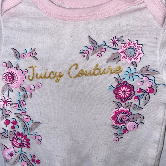 5/$15 Juicy Couture Pink Floral Baby Onesie - Picture 2 of 4
